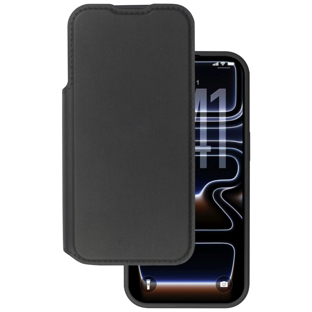 iPhone 17 Pro / 18 Pro Lippa Wallet Artificial Leather 2-in-1 Flip Case - MagSafe Compatible - Black