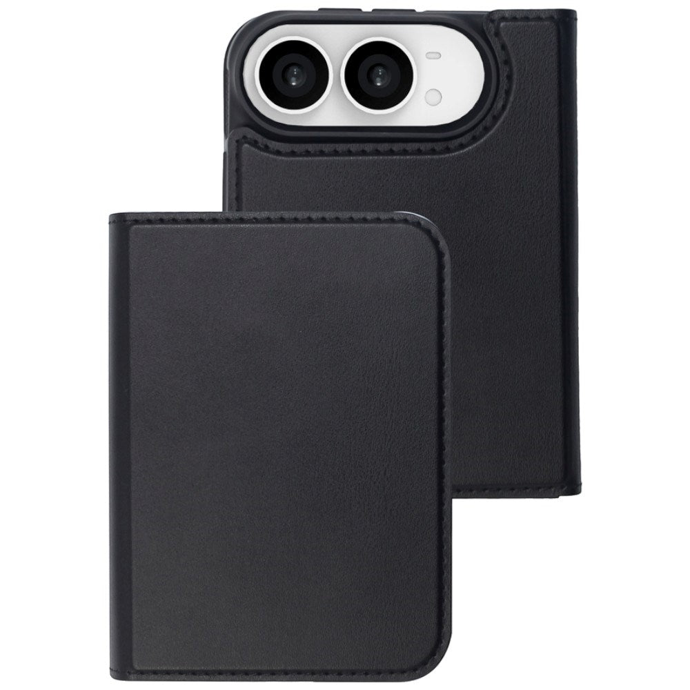 iPhone Duo Lippa Artificial Leather Flip Case - MagSafe Compatible - Black