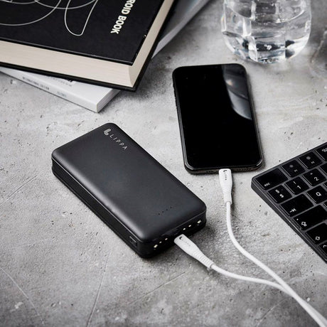 Lippa 10.5W w. USB-A Powerbank 20,000 mAh - Black