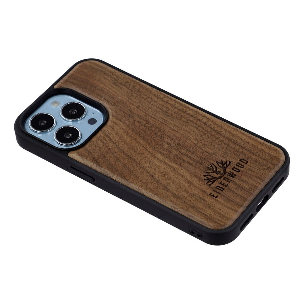 EIDERWOOD iPhone 14 Pro Magnetic Wood Case - MagSafe Compatible - Walnut Tree
