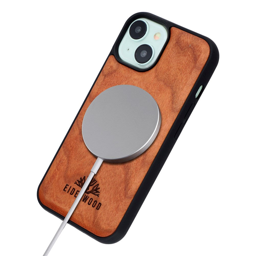 EIDERWOOD iPhone 14 / 13 Magnetic Wood Case - MagSafe Compatible - Cherry Wood