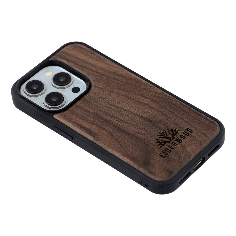 EIDERWOOD iPhone 15 Pro Magnetic Wood Case - MagSafe Compatible - Walnut Tree