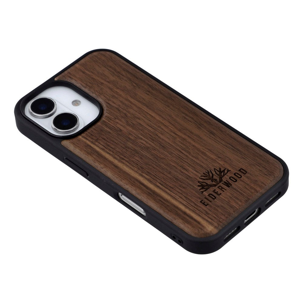 EIDERWOOD iPhone 16 Magnetic Wood Case - MagSafe Compatible - Walnut Tree