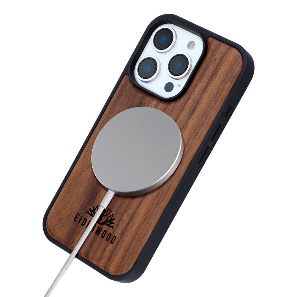 EIDERWOOD iPhone 16 Pro Magnetic Wood Case - MagSafe Compatible - Walnut Tree