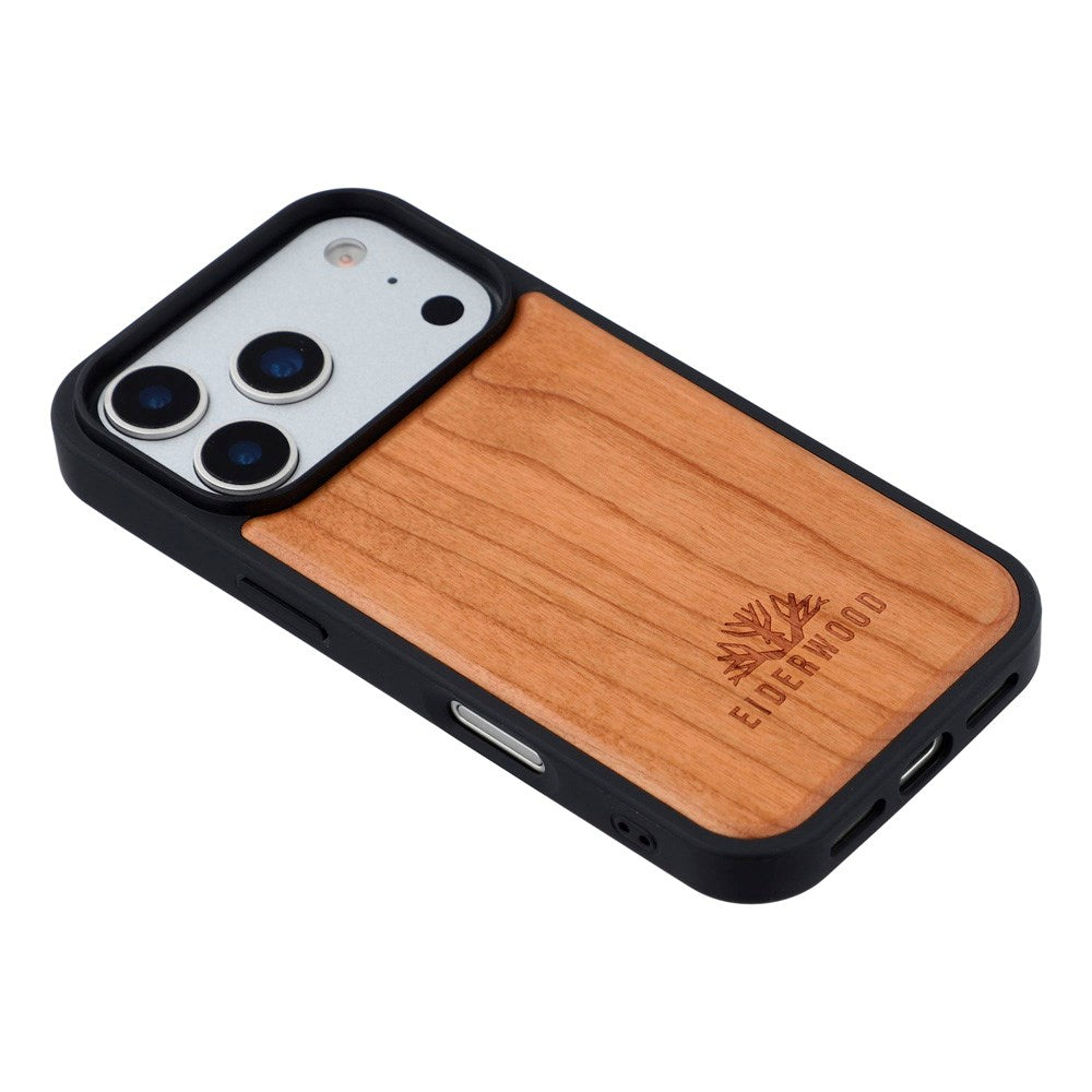 EIDERWOOD iPhone 17 Pro Magnetic Wood Case - MagSafe Compatible - Cherry Wood