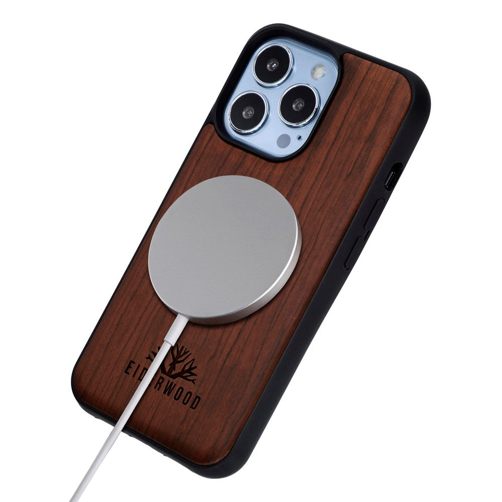 EIDERWOOD iPhone 13 Pro Magnetic Wood Case - MagSafe Compatible - Rosewood