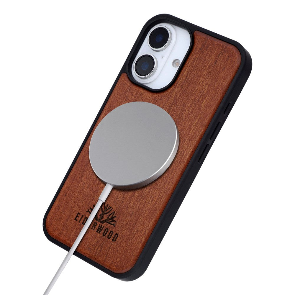 EIDERWOOD iPhone 16 Magnetic Wood Case - MagSafe Compatible - Rosewood
