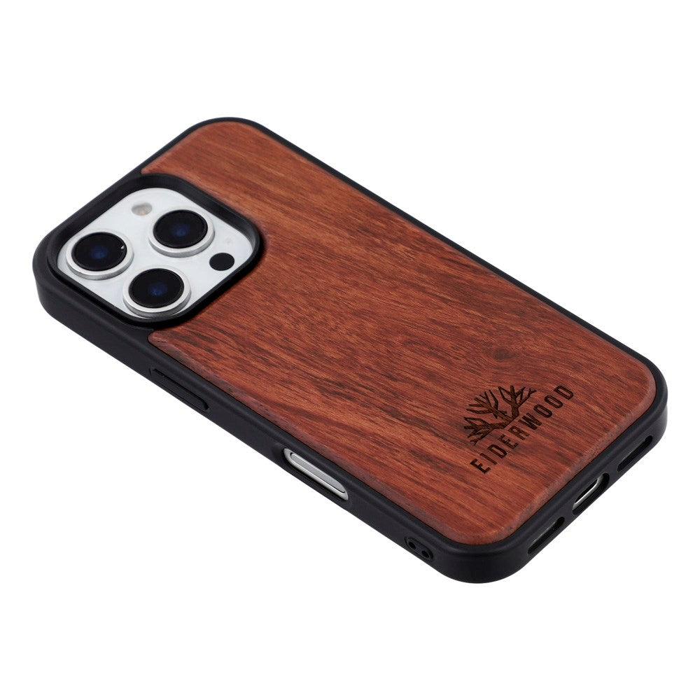 EIDERWOOD iPhone 16 Pro Magnetic Wood Case - MagSafe Compatible - Rosewood