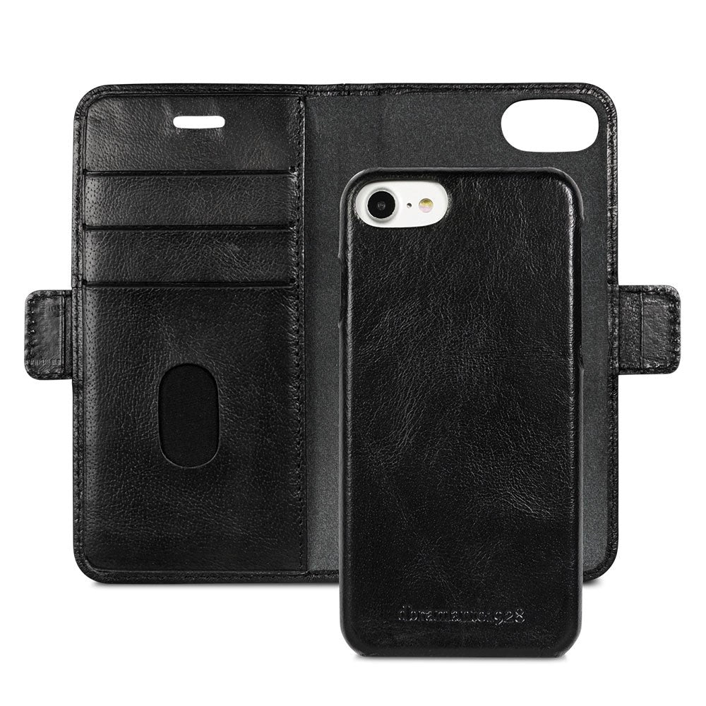 iPhone SE (2022 / 2020) / 8 / 7 / 6 / 6S dbramante1928 Lynge Genuine Leather Magnet Wallet Case Black