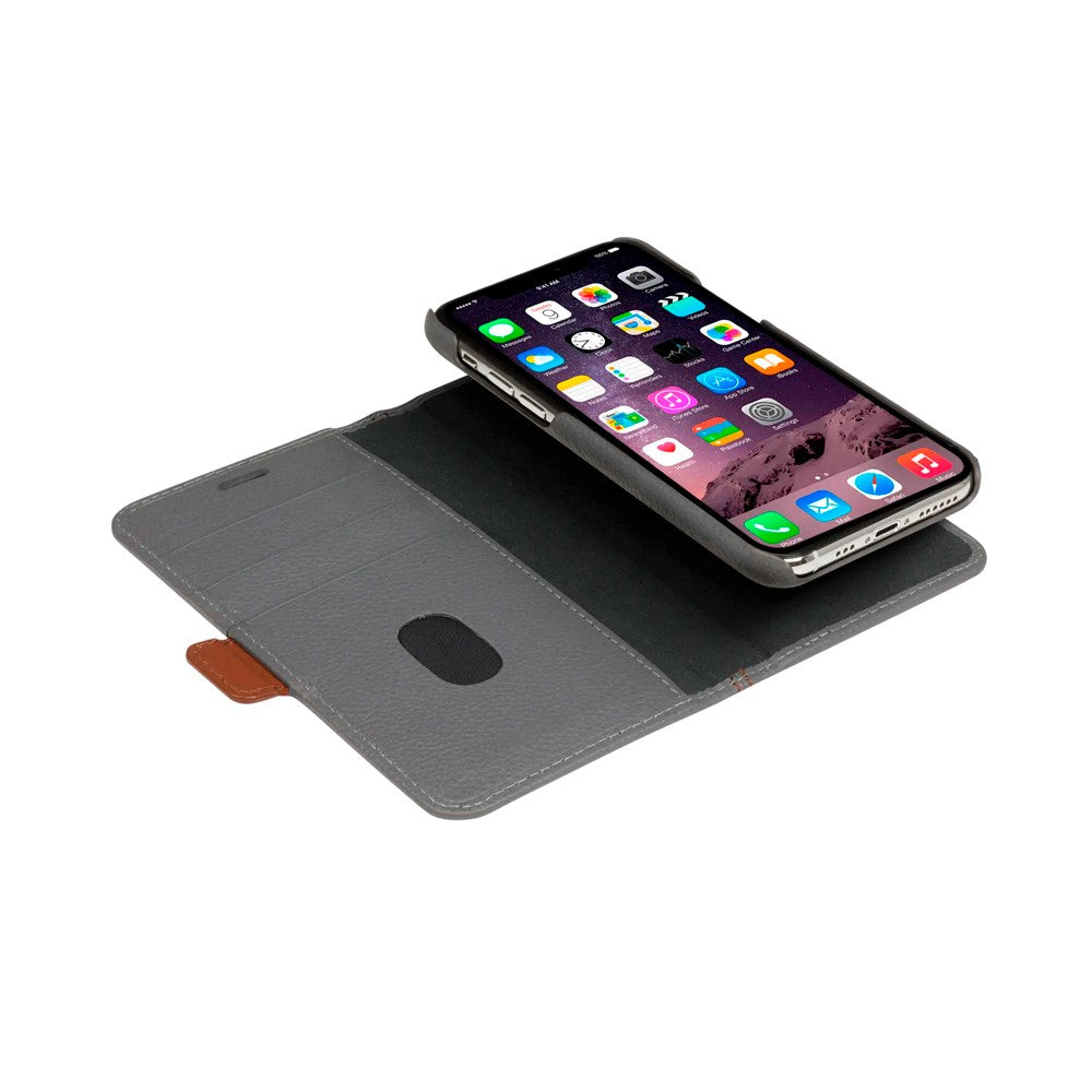 iPhone 11 Pro dbramante1928 Lynge 2-in-1 Genuine Leather Flip Case - Pebbled Grey
