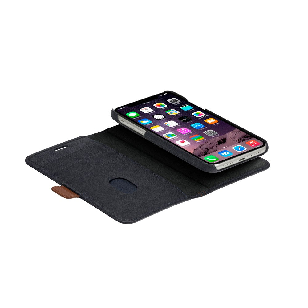 iPhone 11 dbramante1928 Lynge 2-in-1 Genuine Leather Flip Case - Pebbled Blue