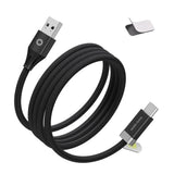 Magnetic USB-C to USB-A Cable Mobile Origin 27W with 2x Self-Adhesive Magnetic Pads - 1.5m - Black
