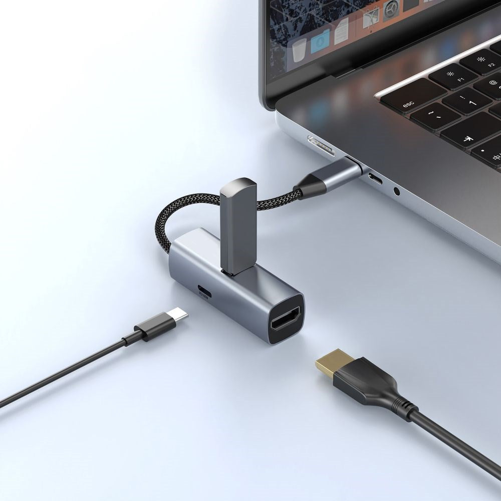 Mobile Origin 3-in-1 USB-C Hub - USB-A / USB-C / HDMI - Grey