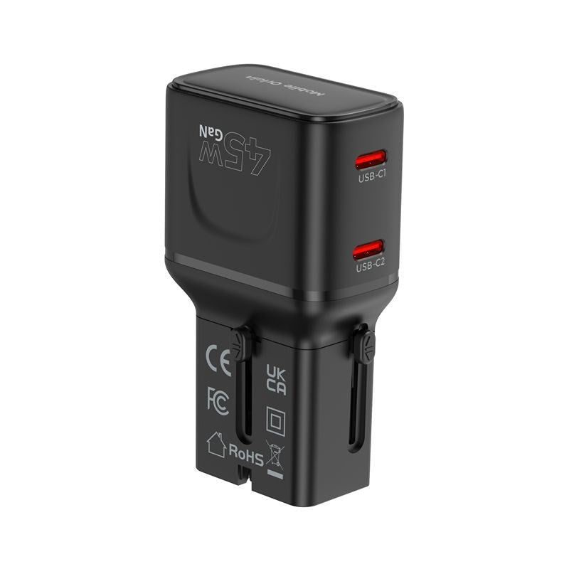 Travel Adapter Mobile Origin 45W EU / US / UK / AU - Black