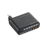 6-in-1 Travel Adapter for EU/UK/US Mobile Origin - 3x USB-C + 3x USB-A – Black