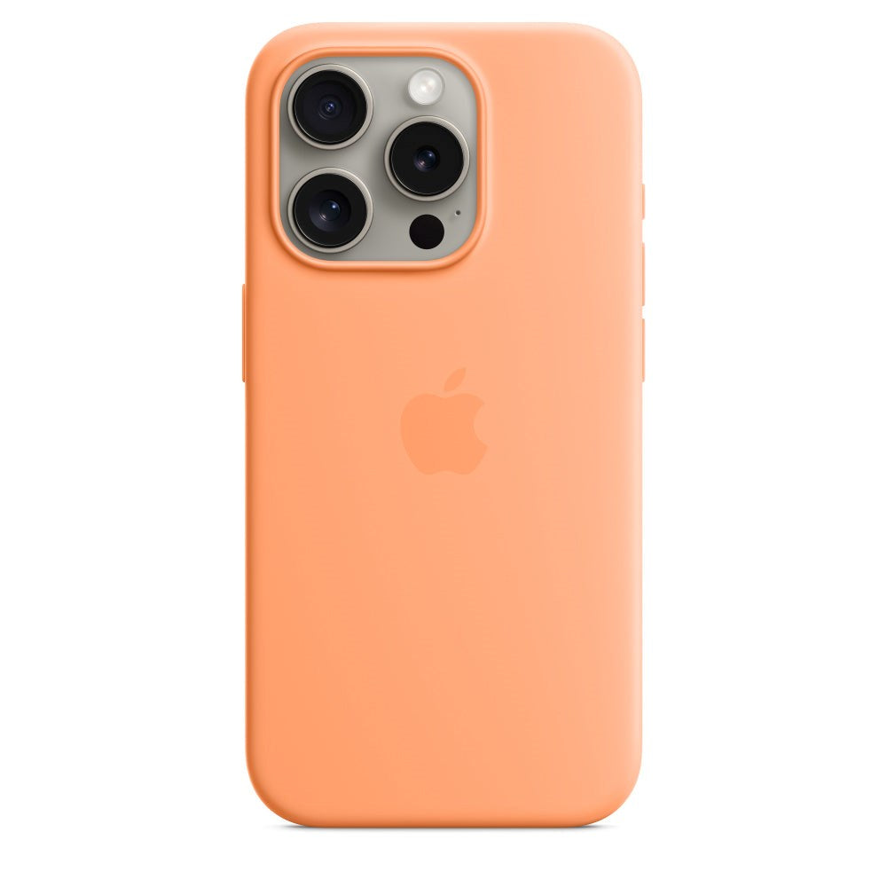 Original Apple iPhone 15 Pro Silicone MagSafe Case Orange Sorbet (MT1H3ZM/A)