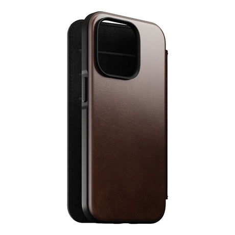 iPhone 14 Pro Nomad Modern Horween Leather Folio Case - MagSafe Compatible - Brown