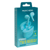 MUSIC HERO Nubox True Wireless Stereo In-Ear Headphones - Light Blue