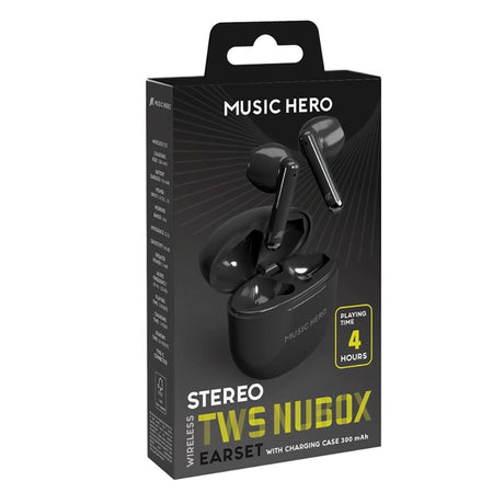 MUSIC HERO Nubox True Wireless In-Ear Høretelefoner - Black