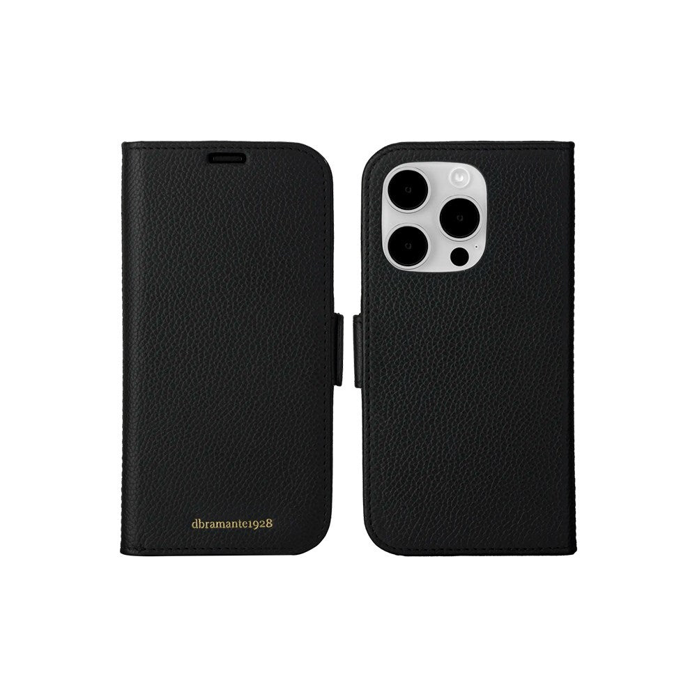 dbramante1928 New York 2-in-1 Flip Case - Genuine Leather - iPhone 15 Pro - Black