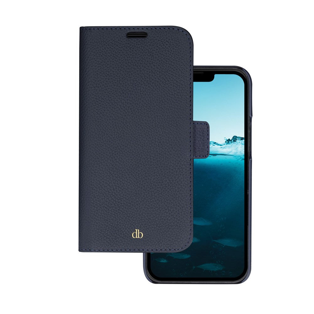 iPhone 14 Pro Max dbramante1928 New York 2-in-1 Genuine Leather Flip Case - Pacific Blue