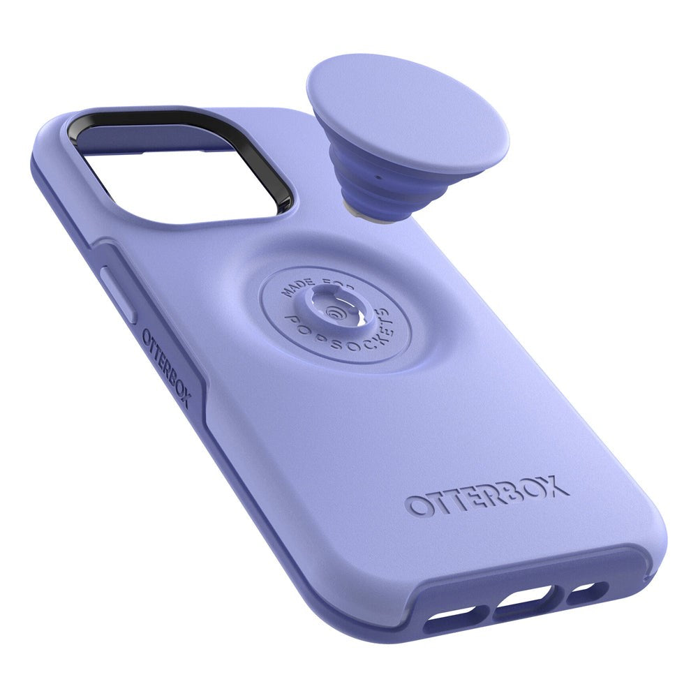 iPhone 14 Pro OTTERBOX + POPSOCKETS Symmetry Series Tough Case w. Built-in PopGrip - Purple