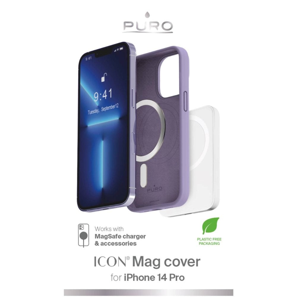 iPhone 14 Pro PURO ICON MAG Silicone Case - MagSafe Compatible - Purple