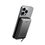 Aukey MagFusion 6,700mAh Powerbank with Wireless Charging & Stand Function - MagSafe / Qi2 Compatible - Grey