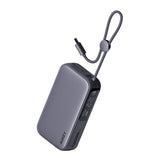 Aukey Spark Sling Powerbank with Built-in USB-C Cable & Display - 10,000mAh - 30W - 1 x USB-C - 1 x USB-A - Grey