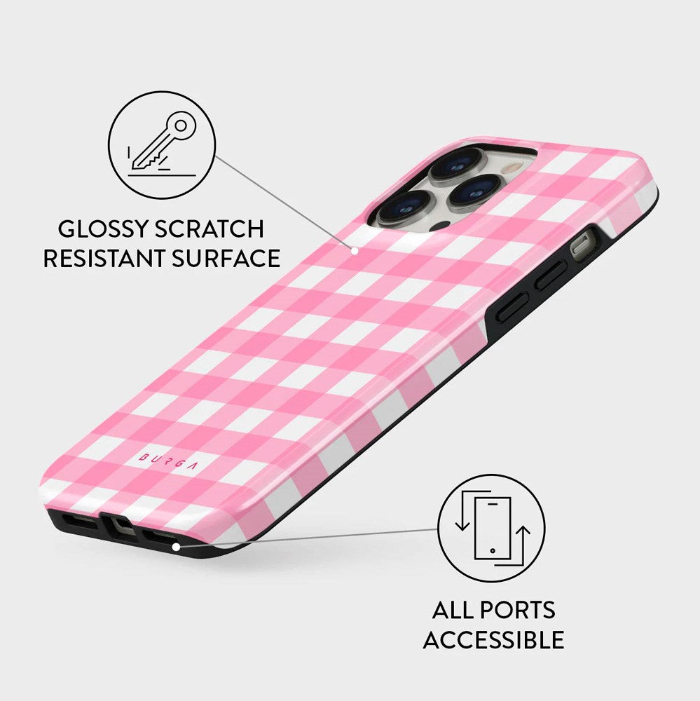 Burga iPhone 14 Pro Tough Fashion Case - Think Pink