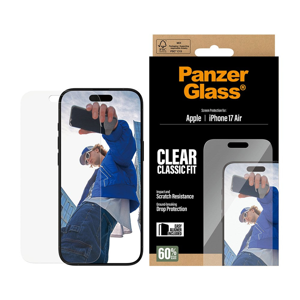 PanzerGlass iPhone Air Screen Protector Glass with EasyAligner - Classic Fit - Transparent