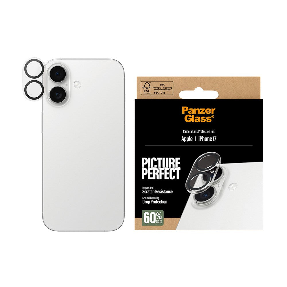 PanzerGlass iPhone 17 PicturePerfect Camera Lens Protector - Transparent / Black