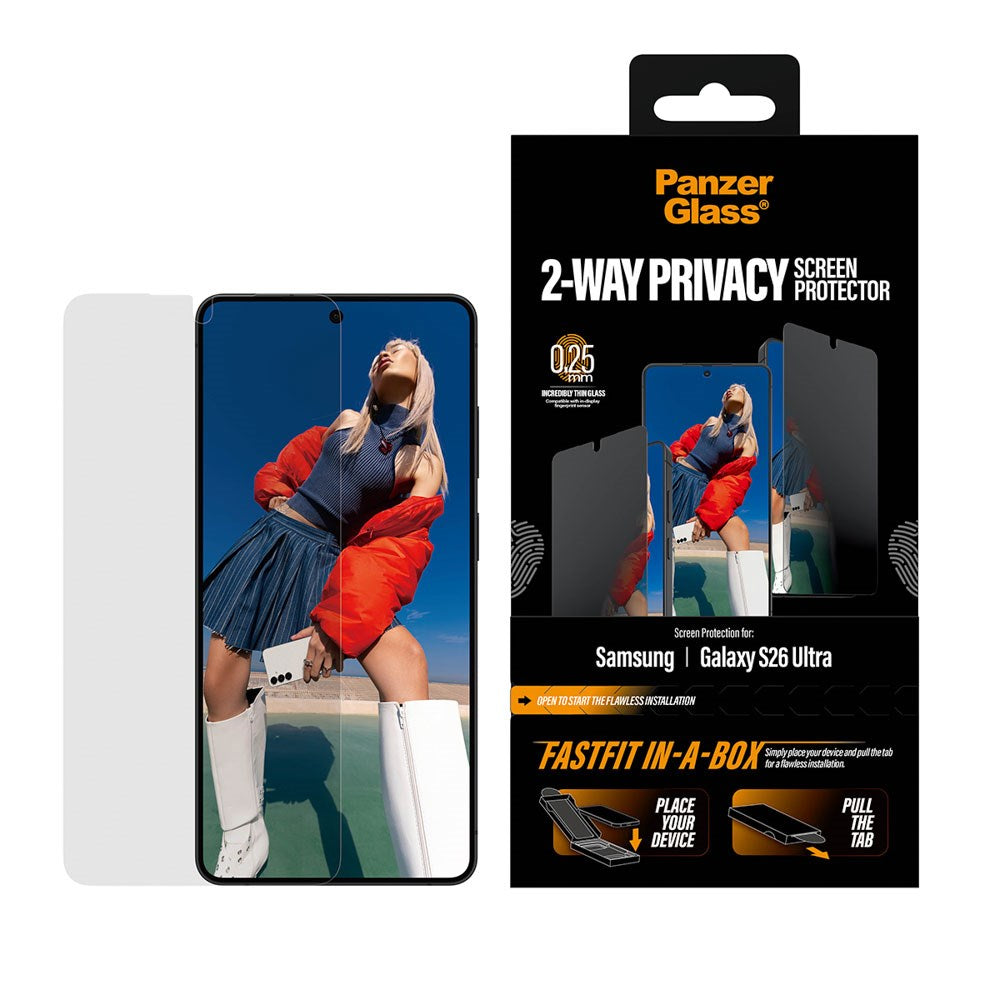 Samsung Galaxy S26 Ultra PanzerGlass 2-Way Privacy Screen Protection with FastFit In-A-Box - Transparent