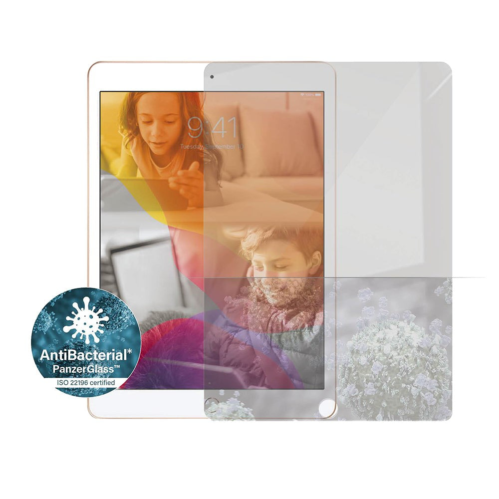 iPad 10.2" (2021 / 2020 / 2019) PanzerGlass Edge-To-Edge Screen Protector Antibacterial - Case Friendly - Transparent