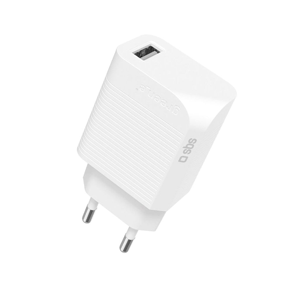 SBS x GREEN_E 18W USB-A Wall Charger with Recycling Kit - White