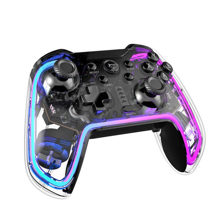 White Shark PRAETORIAN Multi-Compatible Game Console with Bluetooth & Built-in Light - Black / Transparent