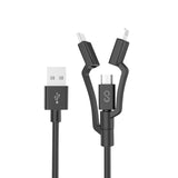 Epico 3in1 Multi Cable - USB-C / Lightning / Micro USB - Black