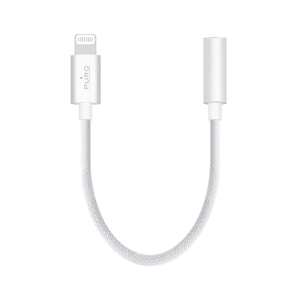 Puro Braided Adapter Lightning to 3.5 mm Jack - 15 cm - White