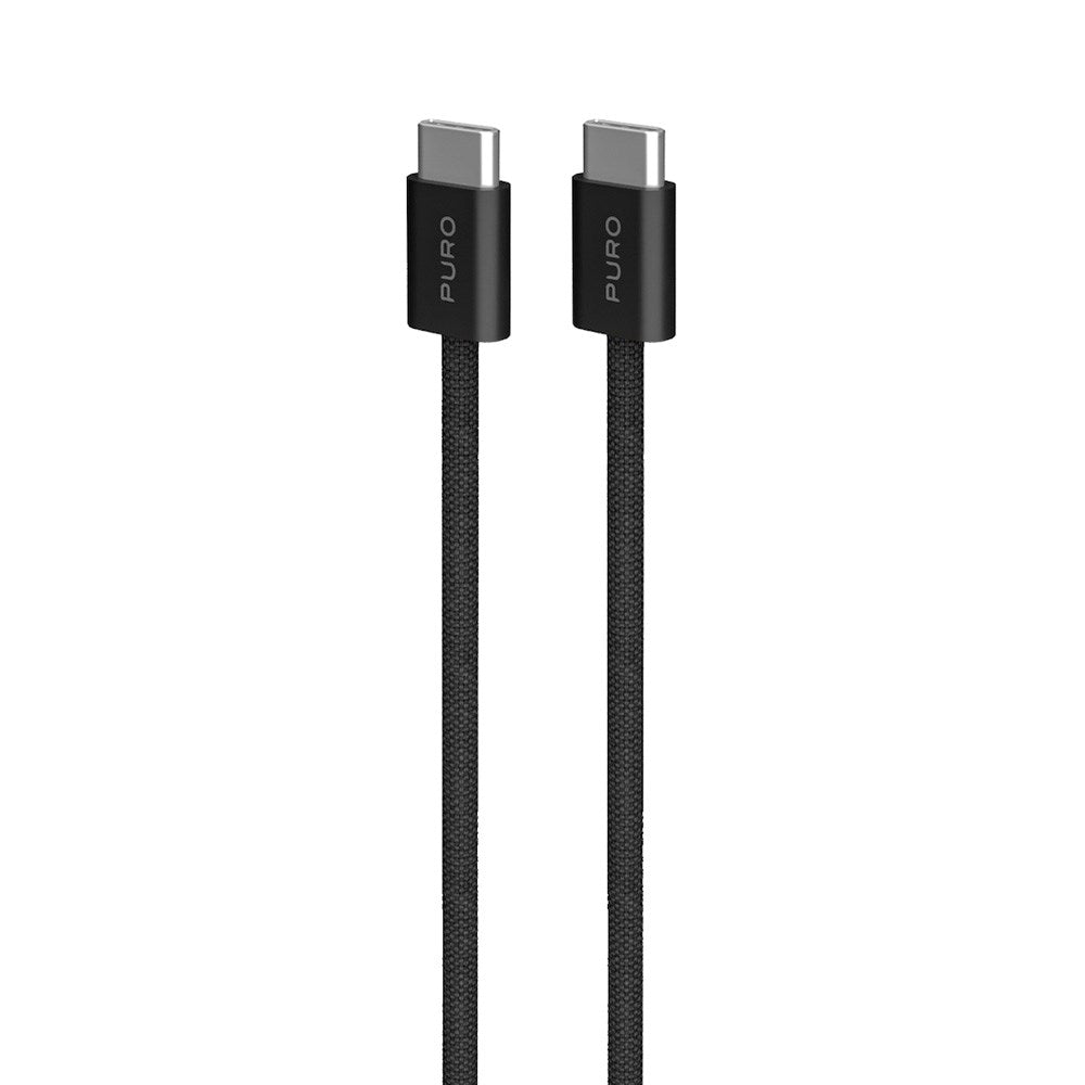 Puro Braided USB-C Cable – 1.5m, 60W, and 480Mbps Data Transfer - Black