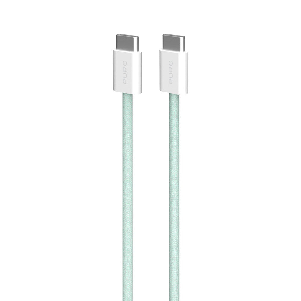 Puro Braided USB-C Cable – 1.5m, 60W, and 480Mbps Data Transfer - Green