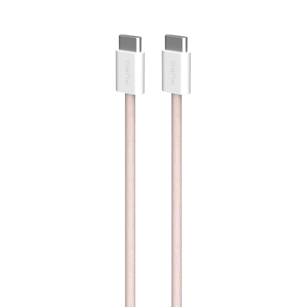 Puro Braided USB-C Cable – 1.5m, 60W, and 480Mbps Data Transfer - Rose