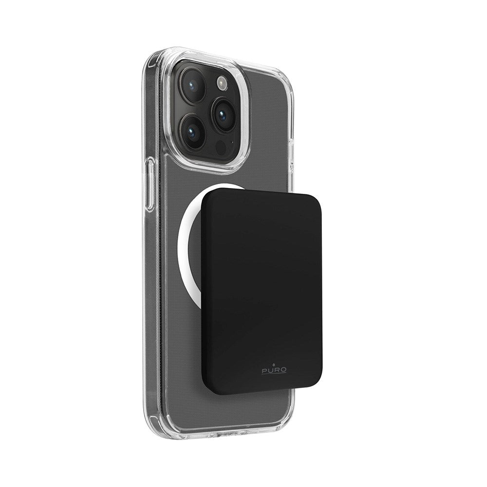 Puro Mini Power Mag 15W Magnetic Powerbank 4200 mAh with USB-C Connector - MagSafe Compatible - Black