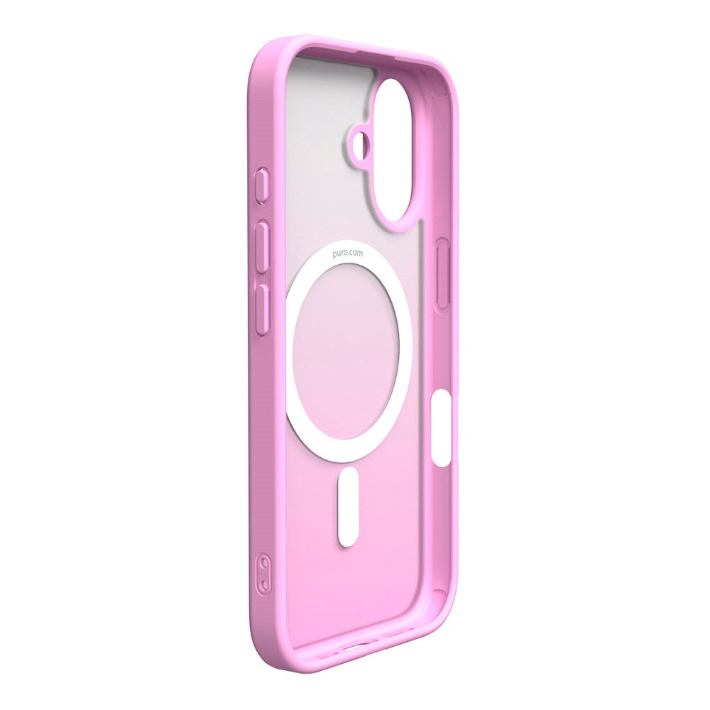 PURO GRADIENT MagSafe Case - iPhone 16 - Transparent/Pink