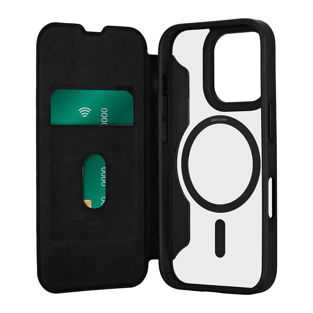 iPhone 16 Pro Max - Puro Booklet Flip Case - MagSafe Compatible - Black