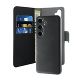 Puro Eco-leather Detachable Book Cover with Horizontal Flip + 3 Compartments + 1 Pocket for Samsung Galaxy S24 - Black