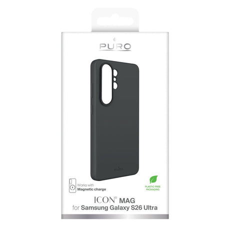Samsung Galaxy S26 Ultra PURO ICON MAG Silicone Case - MagSafe Compatible - Black