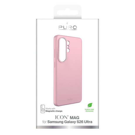 Samsung Galaxy S26 Ultra PURO ICON MAG Silicone Case - MagSafe Compatible - Pink