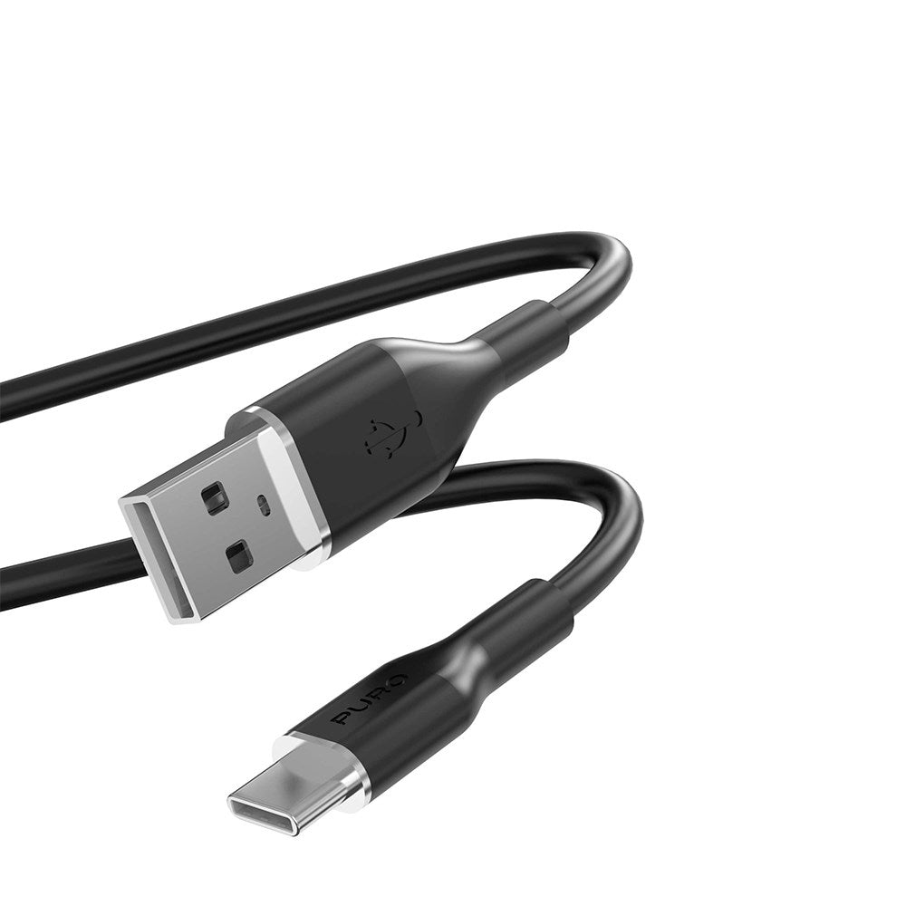 PURO Soft USB-A to USB-C Cable 1.5m - Black