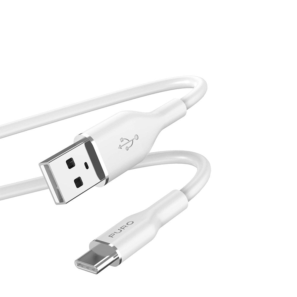 PURO Soft USB-A to USB-C Cable 1.5m - White