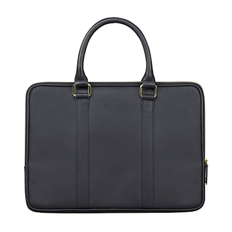 dbramante1928 Rome Fashion Saffiano Leather Laptop Bag 14-15" - Night Black